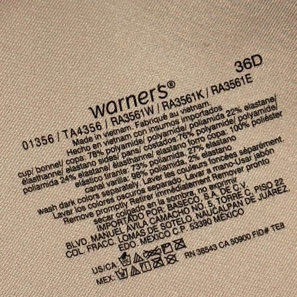 Warners No Side Effects Underarm-Smoothing Underwire T-Shirt Bra,  36D - Picture 6 of 7
